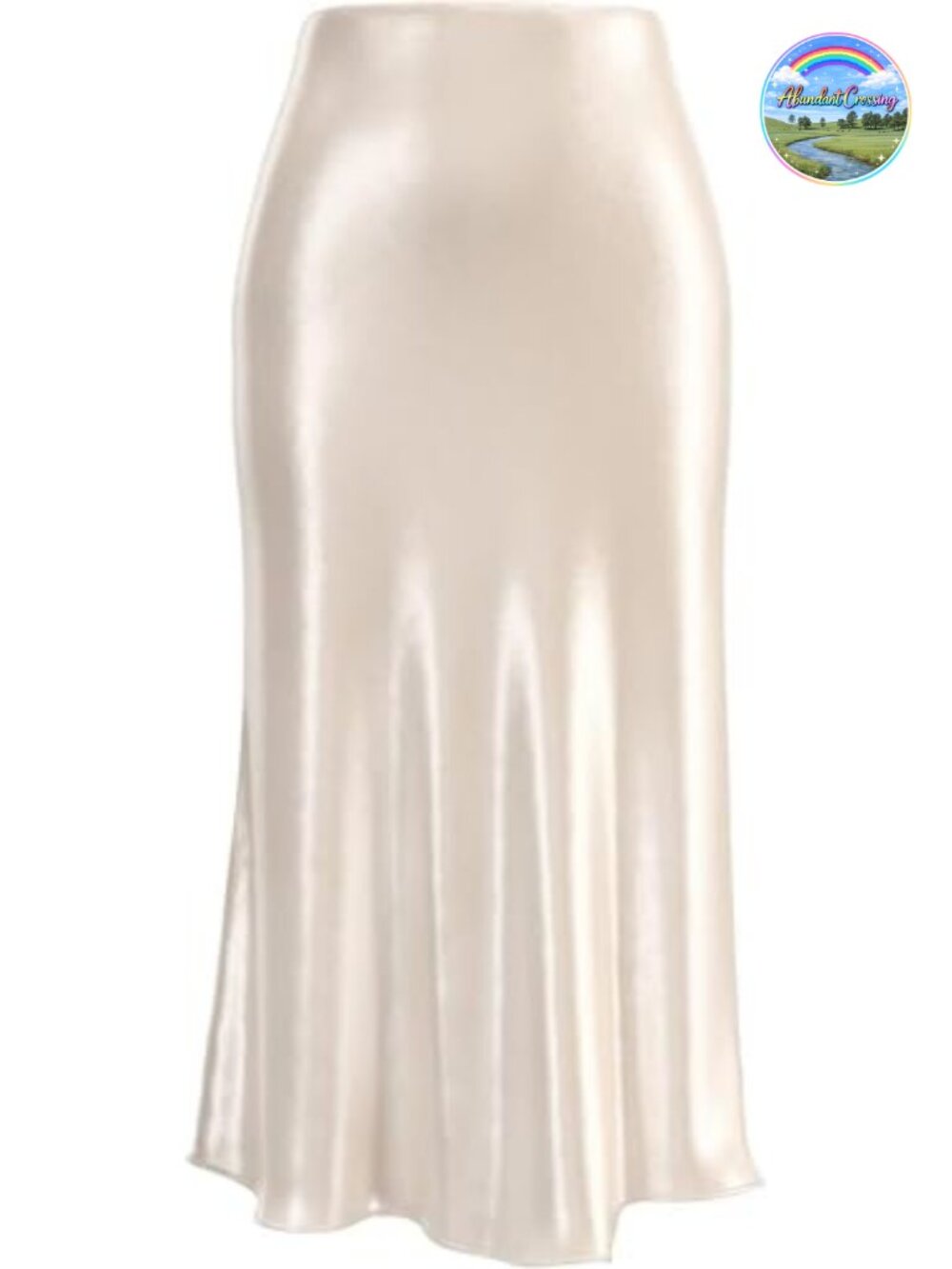 Womens Silk Satin Midi Skirt High Waist Elastic A-Line Casual Party